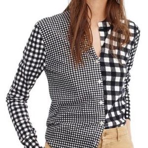 J. Crew Jackie Mix Check Cardigan Size L